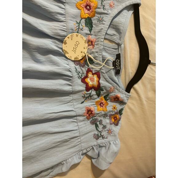 Oddi Oversized Embroidered Dress size Small - Light Blue - Picture 6 of 10
